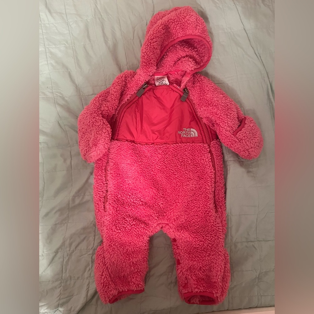 North Face fleece baby snowsuit bunting 0-3 months